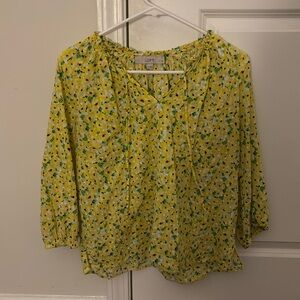 Yellow Floral Blouse Petite